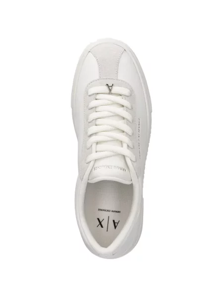 Sneakerși Armani Exchange cu platformă cu autograf alb
