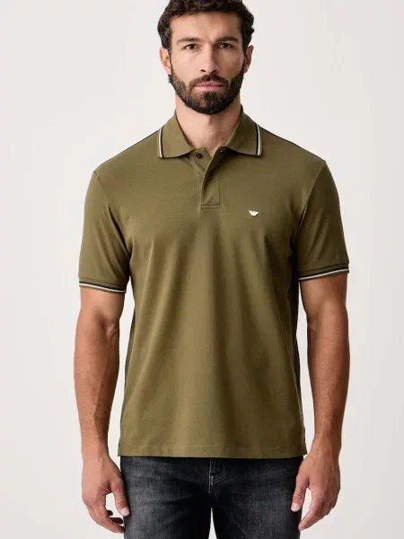 Tricou polo Emporio Armani verde