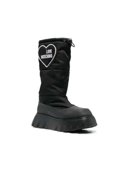 Pantofi Love Moschino cu motiv cu inimi negru