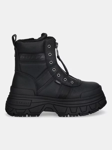 Členkové topánky Buffalo Fusion Front Zip čierna
