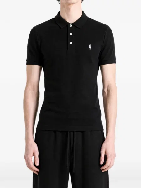 Ленена поло тениска Polo Ralph Lauren бродирана синьо