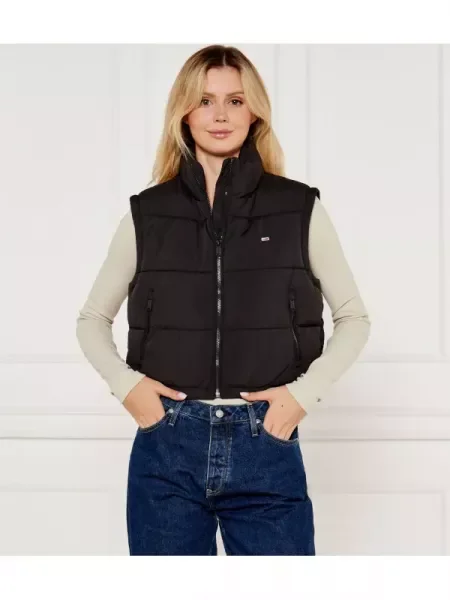Tommy Jeans Szteppelt mellény fekete