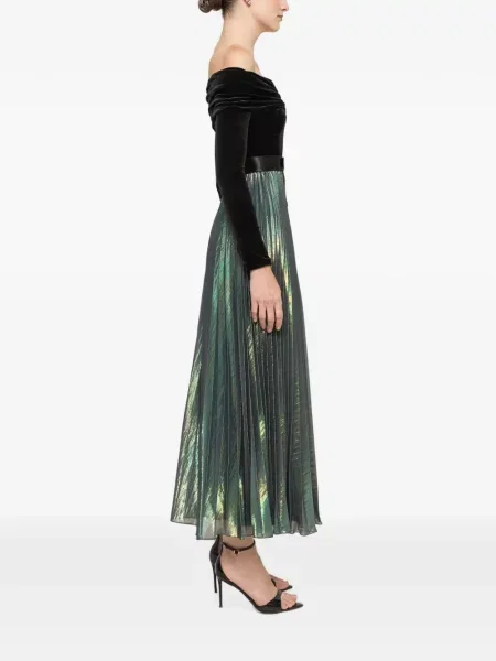 Rochie midi Nissa de catifea verde