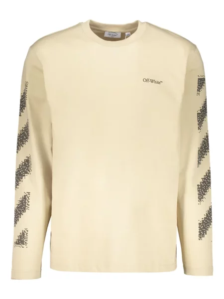 Tricou Off-white lung alb