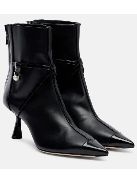 Кожени боти до глезена Jimmy Choo черно