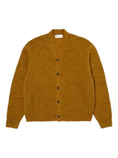 Vlněný kardigan Universal Works žlutý