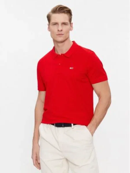 Tommy Jeans Tricou polo Slim Fit roșu