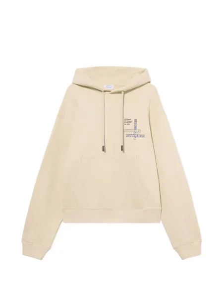 Hanorac cu glugă Off-white cu buline alb