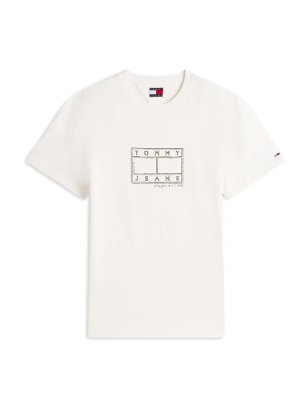 Tommy Jeans Tricou CENTER | regular fit alb