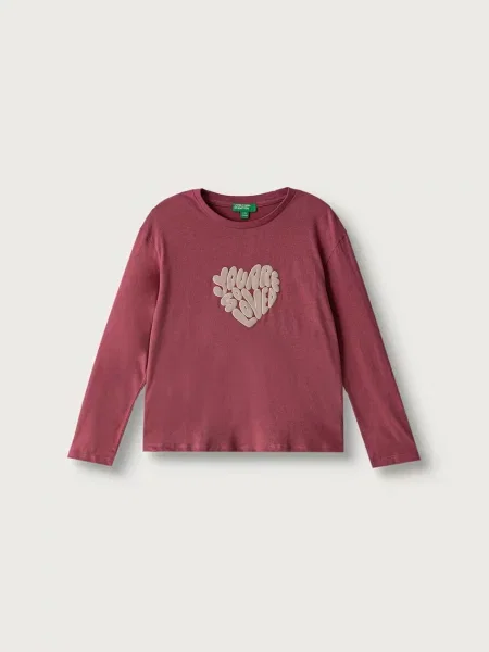 United Colors of Benetton tričko s dlhým rukávom detské ružová