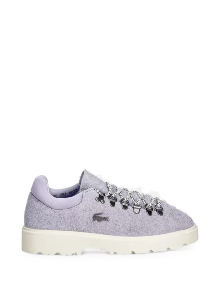 Sneakerși Lacoste din piele de căprioară cu autograf violet