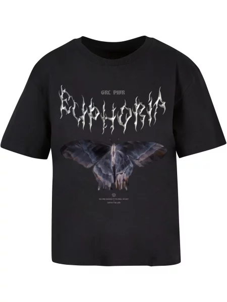 Mister Tee Tricou Euphoria gri bazalt / gri deschis / negru alb