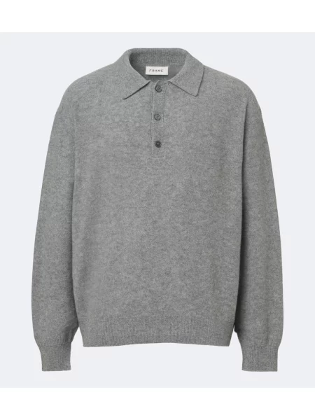 Tricou polo Frame de lână gri