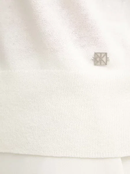 Calvin Klein női top lenvászonnal bézs