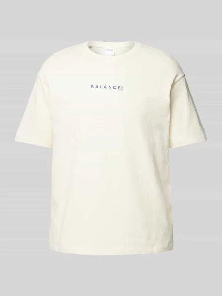 T-shirt z nadrukiem z napisem model ‘LOOSE-BALANCE’ Selected Homme biała