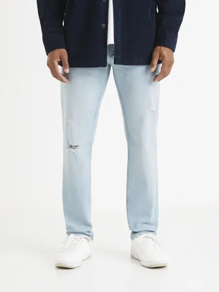 Blugi drepți Celio gri