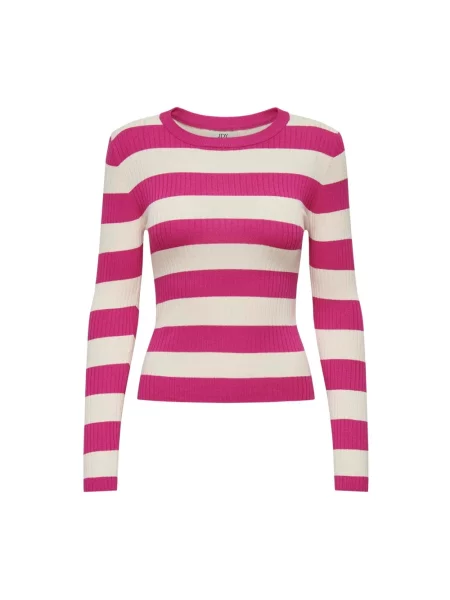 Sweter Jacqueline De Yong z okrągłym dekoltem fioletowy