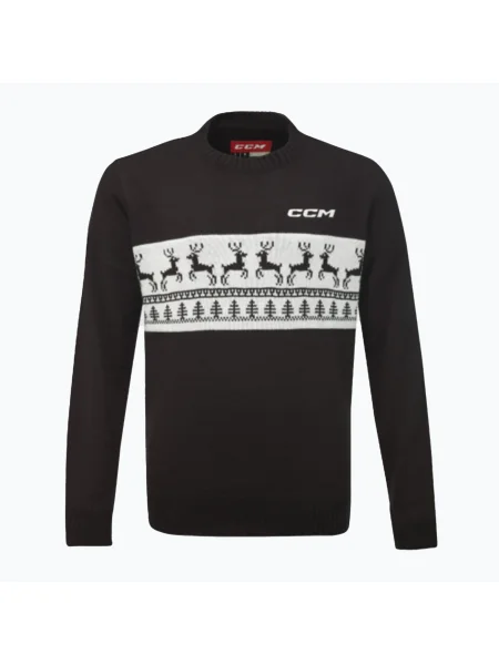 Pulover pentru bărbați CCM Ugly Christmas black/white alb