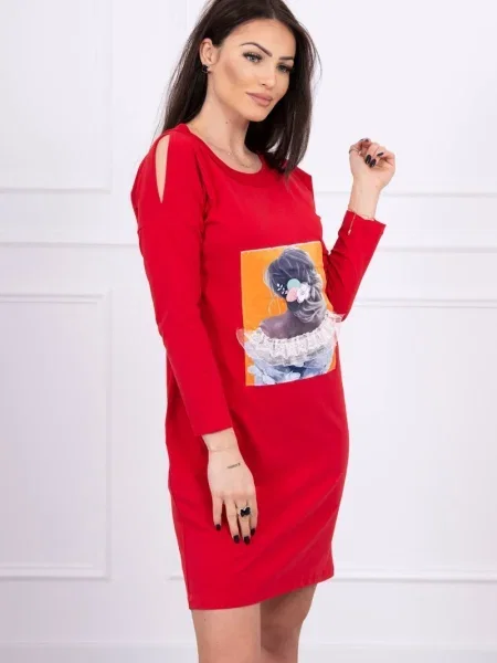 Rochie Kesi din dantelă de costum roșu