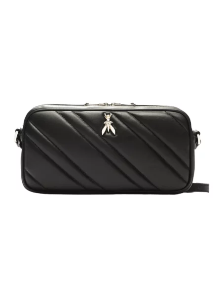 Torebka crossbody Patrizia Pepe skórzana czarna