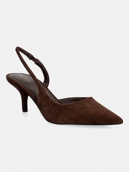 Aldo pantofi cu stiletto din piele întoarsă STESSYLOWSLING maro