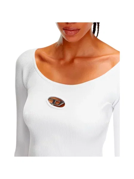 Sweter Diesel z logo biały