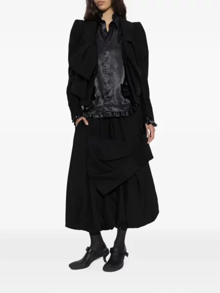 Fustă midi Noir Kei Ninomiya cu funde negru