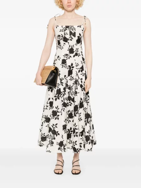 Rochie midi Self-portrait cu model floral cu imagine până la genunchi
