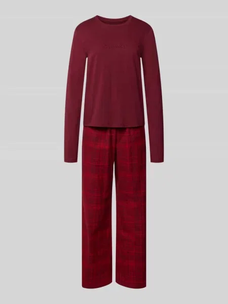 Piżama z detalami z logo Calvin Klein Underwear czerwona