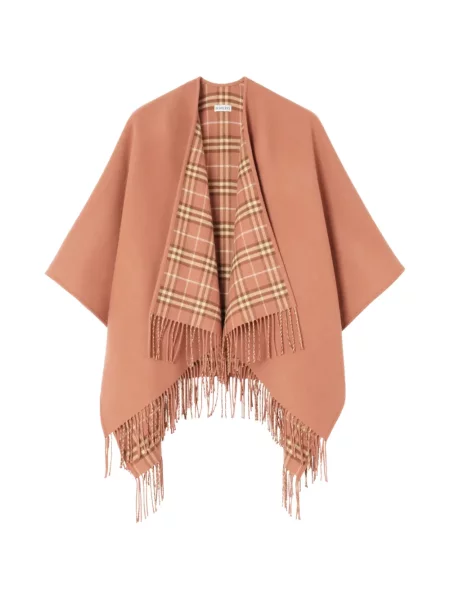 Reversibil geacă Burberry de lână în carouri portocaliu