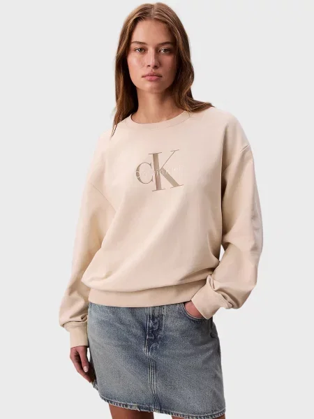 Махровий світшот Calvin Klein Jeans бежевий