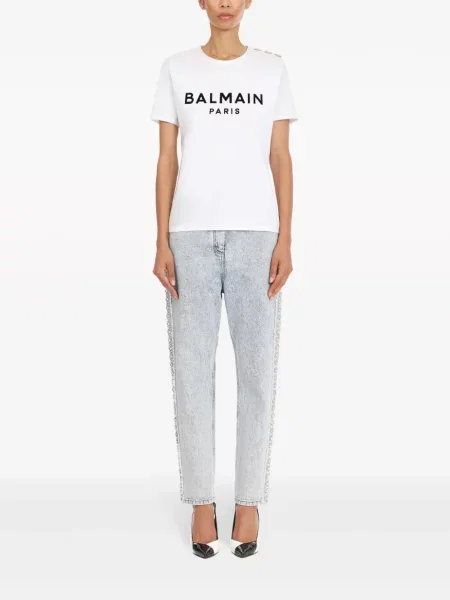 Tricou Balmain cu imagine alb