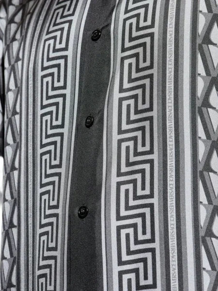 Cămașă Versace cu imprimeu geometric gri