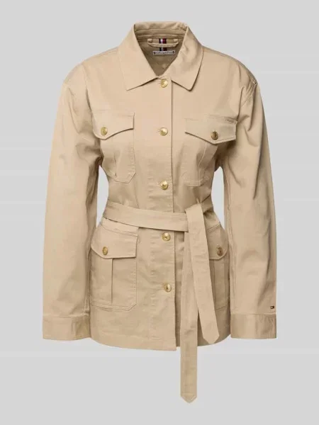 Kurtka koszulowa o kroju regular fit ze złotymi Tommy Hilfiger beżowa