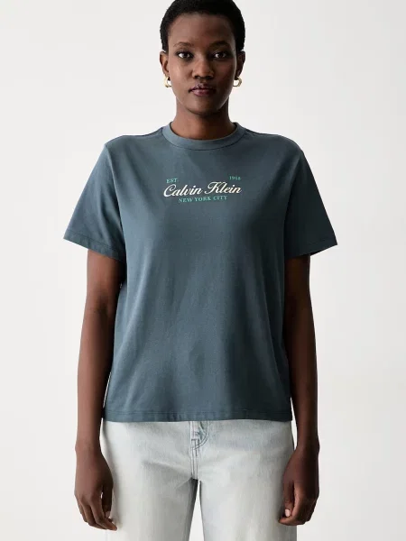 Calvin Klein Jeans majica za žene od pamuka plava
