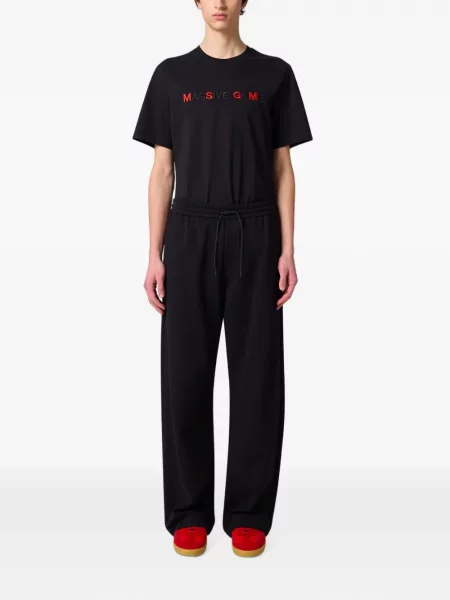 Pantaloni Msgm alergare cu autograf cu cordon negru