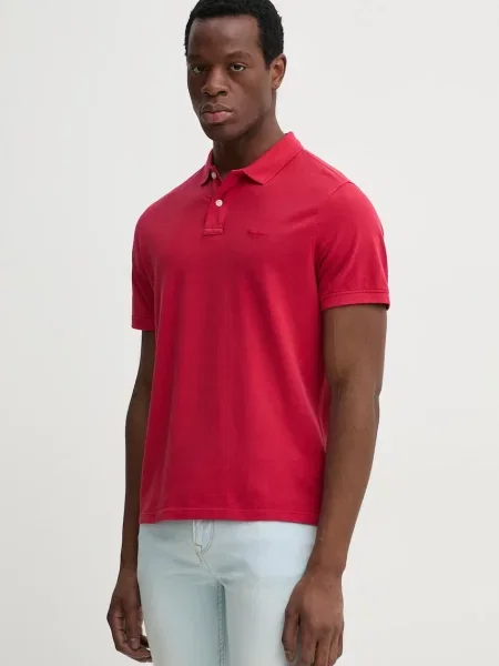 Polo Pepe Jeans z krótkim rękawem czerwone