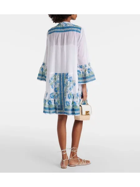 Rochie Juliet Dunn cu model floral alb