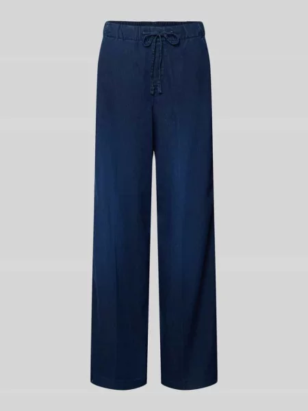 Jeansy z elastycznym pasem Mac granatowe