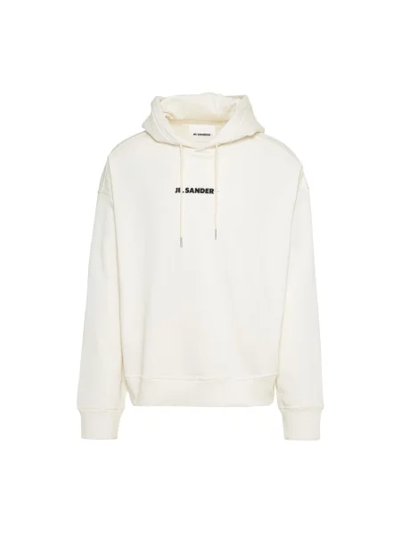 Bluza z kapturem Jil Sander z logo biała