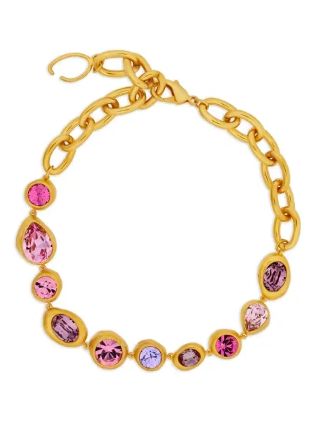 Colier Oscar De La Renta de cristal auriu