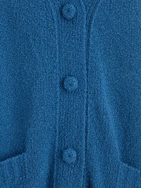 Kardigan Del Core z dekoltem w serek niebieski