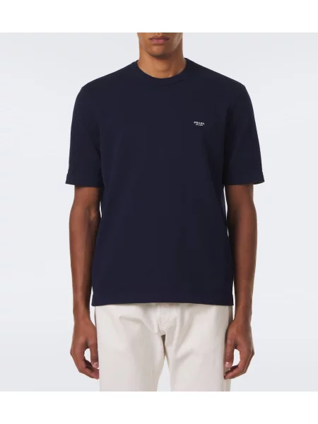 Tricou Prada cu autograf albastru