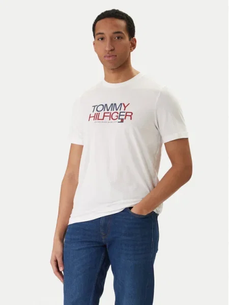 Tommy Hilfiger Tricou Brand Love Big Text alb