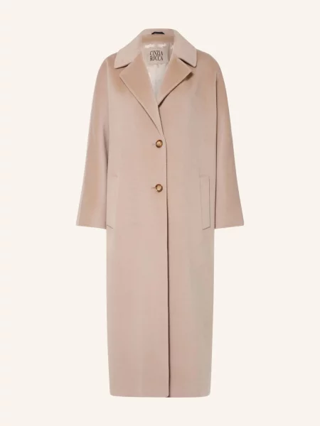 Cinzia Rocca Oversized Vlněný Kabát béžová