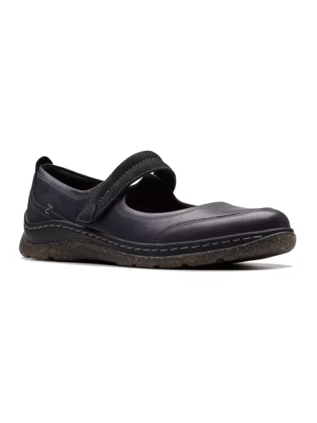 Lniane balerinki Clarks czarne