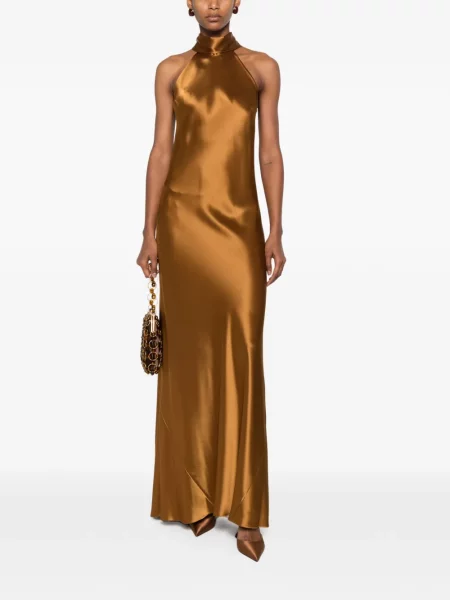 Rochie Galvan London din satin maro