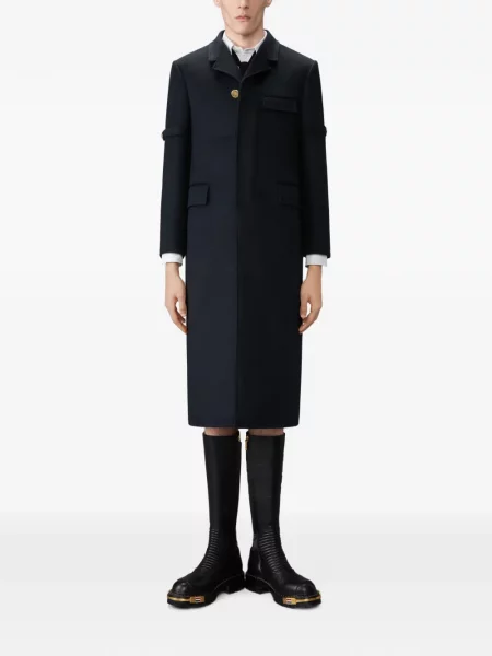 Palton Thom Browne din cașmir albastru