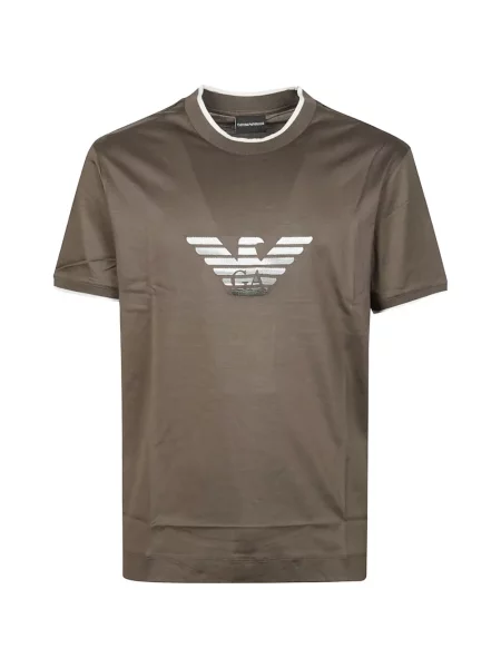 Tricou Emporio Armani cu aplicații maro