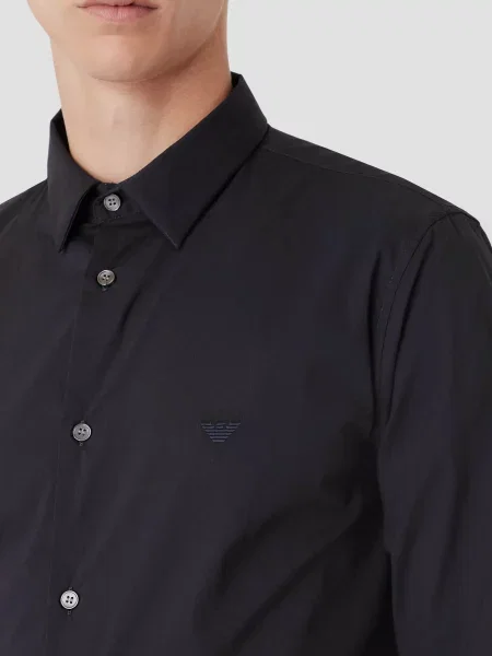 Рубашка Emporio Armani с длинным рукавом синяя
